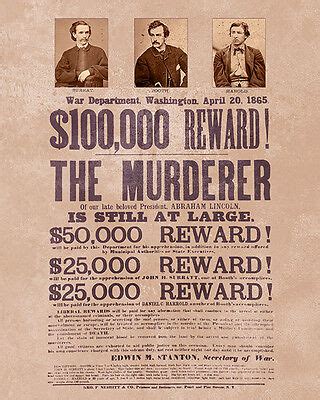 wanted poster of john wilkes booth|Rare Wanted Poster for Lincoln Assassin Sells for。